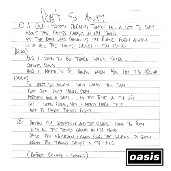Oasis - Don't Go Away