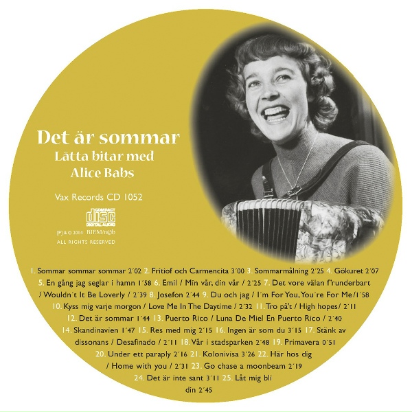 Alice Babs feat. Bengt Hallberg, Arne Söderlund, Egil Johansen