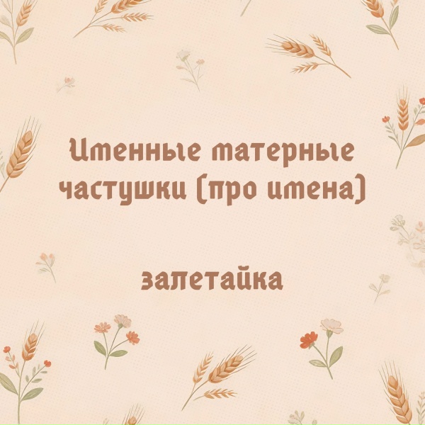 залетайка - Именные матерные частушки (про имена)