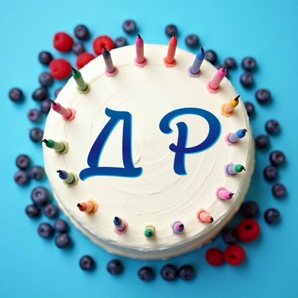 Торт и свечи - С днём рождения