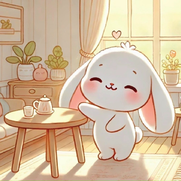 Bunny Lofi - Rustic Notebook